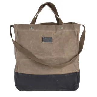 Shopper XL großer Stauraum Canvas khaki 37x39x18cm | Barebones Neelum Einkaufstasche Schultertasche robust Outdoor Vintage Look Canvas-Tasche.