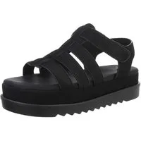 Ital-Design Moderne Plateausandalen mit geflochtenen Riemen für Damen Plateausandaletten (89368509) Flach Plateausandaletten in Schwarz