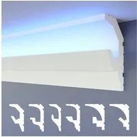 HEXIMO Eckprofil (LED-Stuckleisten 2in1, indirekt beleuchtete Deckenleisten XPS-Styropor-Deckenstuckleisten für Decken (20,4 Meter HLED 19)