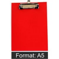 d.rect Schreibmappe 1 Stück Klemmbrett DIN A5 (1-St), aus Graupappe, mit PVC-Folien Überzug und Drahtbügelklemme