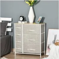 HOMCOM Kommode Schubladenschrank, rechteckig (Stoffschubladen, 1 St., Schubladenschrank), Hellgrau 63,5 x 30 x 71 cm