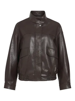 VILA - VIFIMA L/S HIGH NECK JACKET /OTW Coffee Bean - Gr. - 40