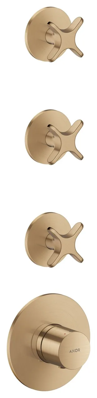Hansgrohe Thermostatmodul Unterputz AXOR One für 3 Verbraucher mit Kreuzgriff brushed bronze , 487 48713140