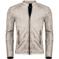 PAULGOS Lederjacke Herren Jacke Übergangsjacke Biker Look 100% Echtleder D3