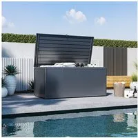 Weide Gartenbox Aufbewahrungsbox 1400 L aus verzinktem Stahl wetterfest in Anthrazit