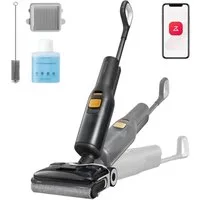 Roborock Nass-Trocken-Akkusauger F25 XT Nass-Trocken-Staubsauger, 180° Lie Flat, 20.000 Pa Hartbodenreiniger mit Zero Tangle, 90°C Heißluft-Schnelltrocknen, elektrischer Mopp, 180° Lie Flat, WLAN