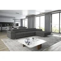 thematys Ecksofa ALVARO MAXI 355 x 204cm mit Schlaffunktion & Bettkasten –, L-Sofa mit 4 verstellbaren Kopfstützen, Samt (Monolotith), oder Cord (Poso) - L-Form, XL-Wohnlandschaft, 355 cm breit