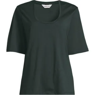 Supima Rundhalsshirt für Damen, Damen, size: regular, Pink, Baumwolle, by Lands' End