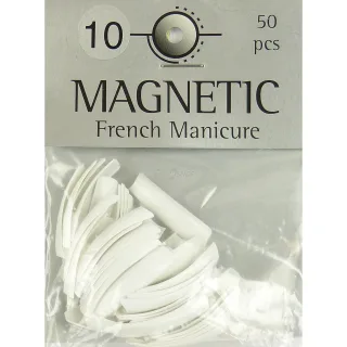 Magnetic Nail Tips French Manicure Größe 10 künstliche Nägel 50 Stück