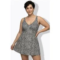 Ulla Popken Badekleid Badekleid Leomuster Softcups Wickeloptik