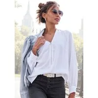 LASCANA Langarmbluse mit Reißverschlussdetail, elegante Damenbluse
