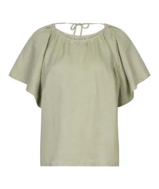 Esqualo - Bluse mit Rückenausschnitt grün - Gr. - M