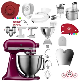 KitchenAid Artisan 4,8 Liter 5KSM195PSEBE Spar-Set mit Food...