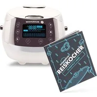 Reishunger Reiskocher - Digitaler Reiskocher & Dampfgarer, 860 W, Timer- und Warmhaltefunktion, 7-Kochphasen-Technologie, LED-Display