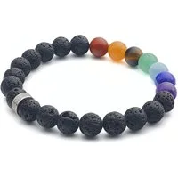 LAVISA Armband Armband Echte 8mm Edelstein Perlen, Kristalle, Onesize, Echte Edelsteine, Rostfreies Edelstahl, Wasserfest