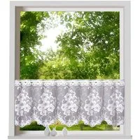 Weckbrodt Scheibengardine Mantua (1 St), Stangendurchzug, halbtransparent, Jacquard, Bistro, Jacquard, strukturiert, floral, geblümt, Gardine, Store