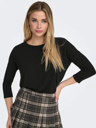 ONLY 3/4-Arm-Shirt "ONLGLAMOUR 3/4 TOP JRS NOOS" in lässiger Oversize-Form