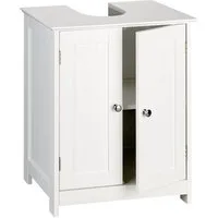 shelfmade Unterschrank Landhaus Waschbeckenunterschrank Marbella Badunterschrank weiß, Holz