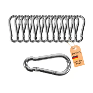Dönges Feuerwehr-Karabinerhaken, DIN 5299 C, 40 x 4 mm, 12 Stück, 4 x 40 mm, 10 kg