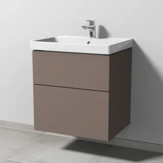 Sanipa 3way Waschtischunterbau zu Villeroy & Boch Avento Waschtisch mit 2 Auszügen, Taupe-Matt SP6211T
