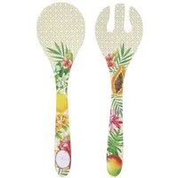 EasyLife Salatbesteck Porto Rico, Spülmaschinengeeignet, Mehrfarbig, Früchte, H: cm