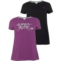 KangaROOS Longshirt (2er-Pack) Kurzarm, figurumschmeichelnde Passform, große Größen