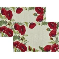 sander table + home Platzset Tischset "Poppy fields" 2er-Pack, Gobelin Blumen
