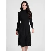 PEKIVESSA Strickkleid Midikleid tailliert weicher Strick mit ausgestelltem Rockteil