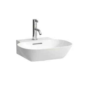 LAUFEN INO Handwaschbecken 8153010001041, 45x41cm, mit Hahnloch und Überlauf, Saphirkeramik