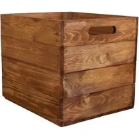 Kistenkolli Altes Land Allzweckkiste Holzkiste Vintage Ocker passend für Kallax und Expeditregale (Spar-Set, 1er Set)