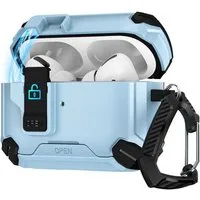 CoolGadget Kopfhörer-Schutzhülle Defender Hülle für Apple AirPods Pro 3 magnetisch mit Karabiner, 360° Full-Body Case Schutzhülle Handy Standfunktion magnetisch ladbar