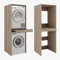 Platan Room Waschmaschinenumbauschrank Waschmaschinenschrank für Waschmaschine & Wäschetrockner Waschmaschine Trockner Schrank mit Ausziehbrett Überbauschrank