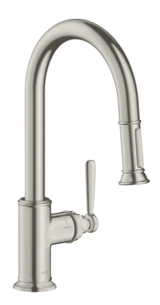 Hansgrohe Spültischmischer Axor Montreux edelstahl-optik mit Ausziehbrause, 16581800 16581800