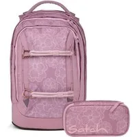 Satch Schulranzen Schulrucksack-Set PACK Magnolia Dream 2-teilig (2-teilig), ergonomisch, Your-Size-System, 5 Fächer