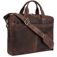 Benthill Aktentasche Echt Leder Laptoptasche Büro Tasche Umhängetasche Schultertasche, Schultergurt / Umhängegurt Reißverschlussfach