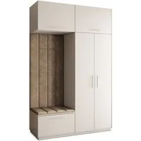Masseno Garderobenschrank REMA 150 x 240 cm Garderoben-Set mit 2 Türen Kaschmir