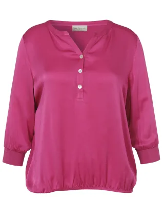 Via Appia - Bluse V-Ausschnitt 3/4 Arm magenta - Gr. - 46