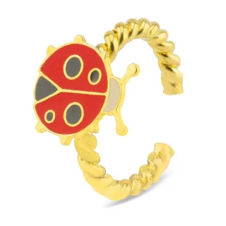 Marienk?fer Gl?cksbringer Ring vergoldet