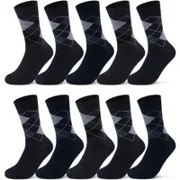 sockenkauf24 Socken 10 I 20 I 30 Paar Damen & Herren Business Socken Baumwolle (Karo, 10-Paar, 47-50) mit Komfortbund Strümpfe - 10700