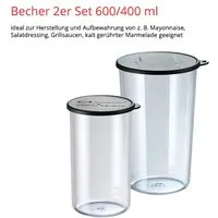 ESGE-Zauberstab Messbecher, Becher-Set 2er (600 ml & 400 ml) 7128, lebensmittelecht, hitze- & kältebeständig