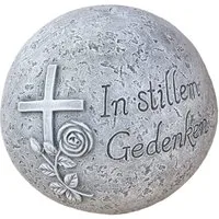 Stone and Style Gartenfigur Frostfeste Grabkugel "In stillem Gedenken" massiv