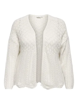 ONLY CARMAKOMA - CARNOLA 7/8 OPEN CARDIGAN KNT NOOS Cloud Dancer - Gr. - 48