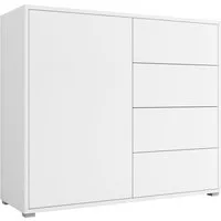 MIRJAN24 Kommode Gesita K1D4SZ (mit 4 Schubladen und Tür), Griffloses Öffnungssystem