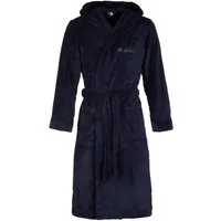 Di Vadini Bademantel Di Vadini UNISEX Herren Damen Bademantel FLORENZ mit Kapuze, wadenlang, Polyester, Weitenverstellung, Bindegürtel, mit Kapuze