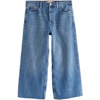 Next Caprijeans Unversäuberte, verkürzte Jeans mit weitem Bein (1-tlg)