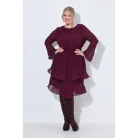 MIAMODA Midikleid Chiffonkleid A-Linie Midilänge Volants