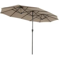 Sekey Sonnenschirm 400 x 220 cm Doppelsonnenschirm mit Kurbel, Groß Gartenschirm, UPF50+, LxB: 400,00x220,00 cm, Ohne/mit 50kg Ständer, UV 50+, wasserdicht, belüftet