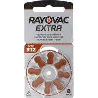 RAYOVAC Rayovac HA312 PR41 Hörgeräte Batterien Extra Advanced 8er Sparpack Batterie, (1,4 V)