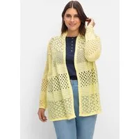 Sieh an! Strickjacke Strickjacke Langarm Ajour mit Ajourmuster, in offener Form