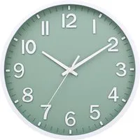 FELIXLEO Funk-Pendelwanduhr 30cm Lautlose Wanduhr Modern Batteriebetrieben Grün Weiß Zuhause.